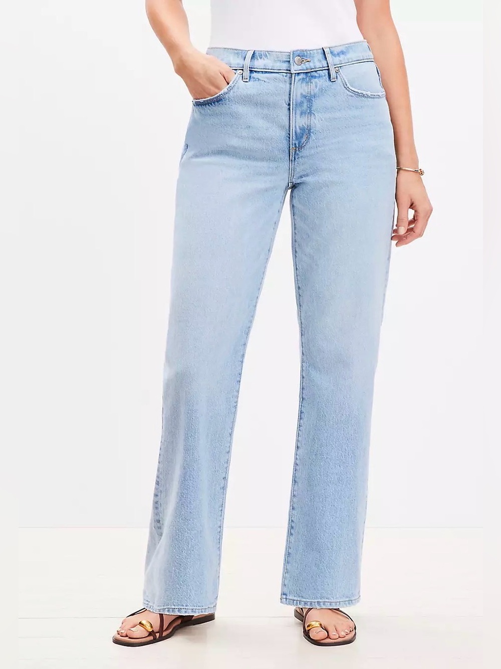 LOFT Light Blue Relaxed Straight Leg Jeans